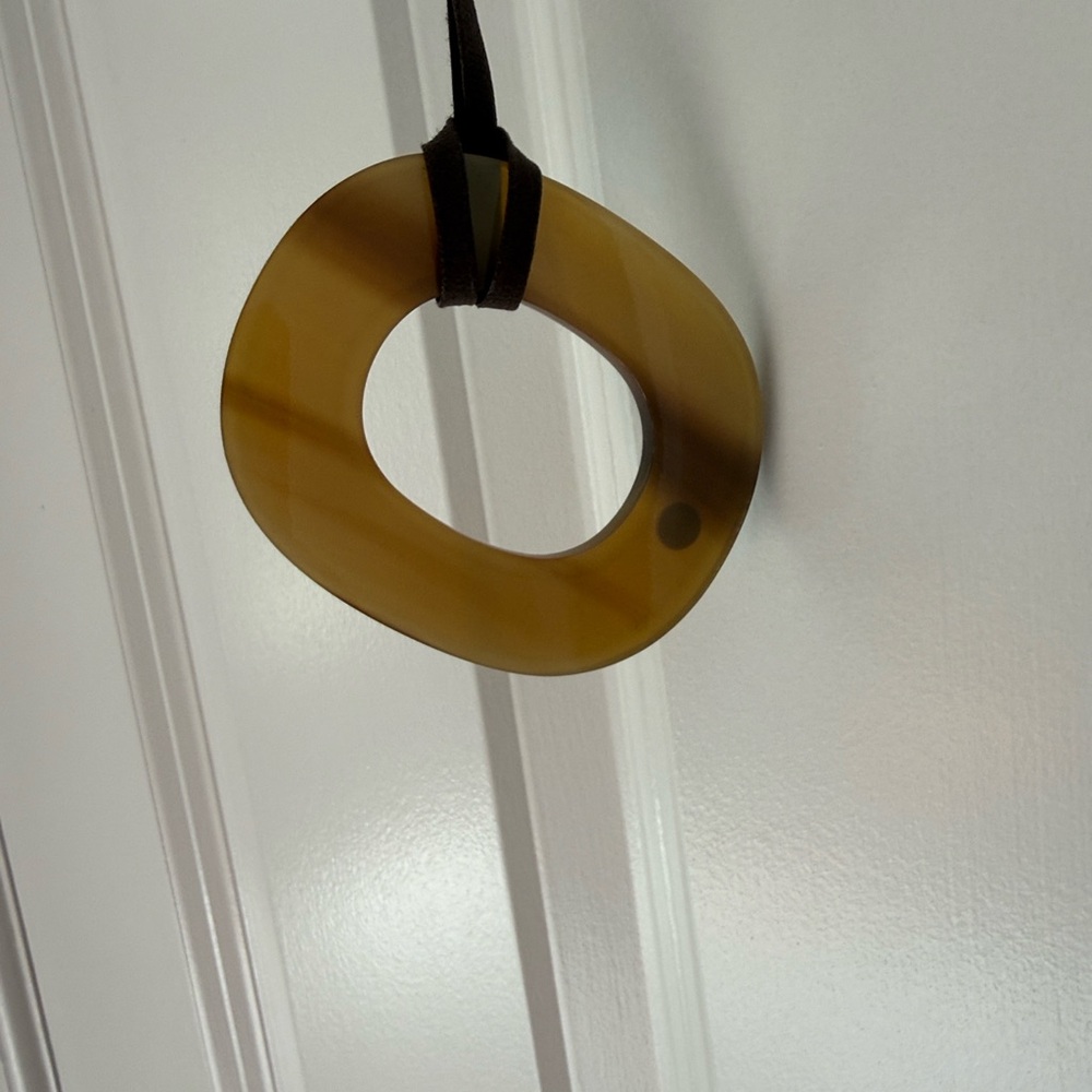 Hermes Horn & Lacquer Isthme Pendant Necklace